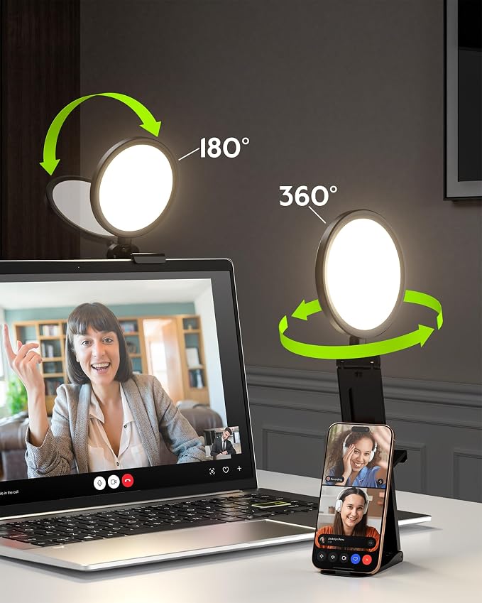 2 Pack Zoom Lighting for Computer, Laptop, Monitor & Webcam | Eye-Caring, 5"Small Lighting, for Video Call, Conference, Streaming, 50 Modes, CRI>97.8 - Image 5