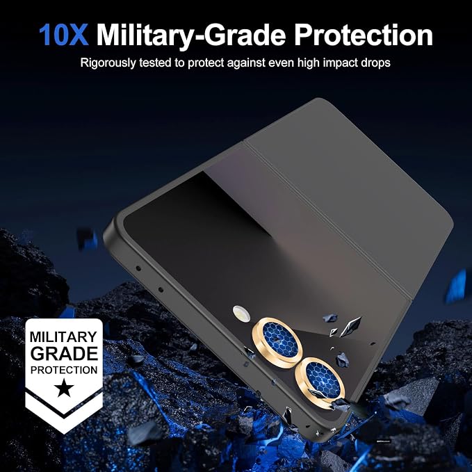 for Samsung Galaxy Z Flip 7 Camera Lens Protector, Individual Metal Ring Tempered Glass Lens Cover, [Strong Adsorption] Scratch Resistant Ultra-Thin HD Clear Lens Cover, 1 Set-Gold - Image 5