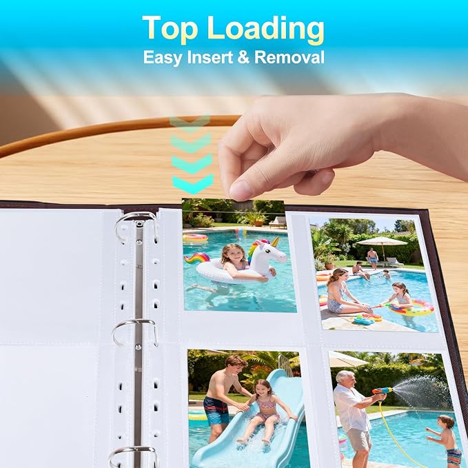 60 Pack 3.5x5 Album Refill Pages for 3 Ring Binder, Ultra-Clear Sleeves Holding 480 Pictures, Double-Sided 4 Pocket Pages, Top Loading Sheet Protector for Photos and Postcards - Image 5