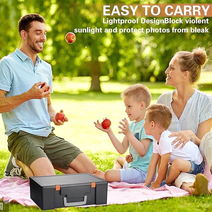 Photo Storage Box 4" x 6", 18 Inner Extra Large Photo Case Large Photo Organizer Acid-Free Photo Box Storage Photo Keeper Photo Storage Case, Plastic Craft Storage Box for Photo Stickers Stamps Seeds (Black, 18 Boxes) - Image 6