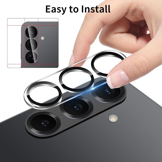 Dengduoduo 3 Pack Camera Lens Protector for Samsung Galaxy S26 / S26+, Tempered Glass Camera Protector Back Lens Cover, Ultra HD, 9H Hardness, Anti-Scratch, Case Friendly[No Affect on Night Shots] - Image 7