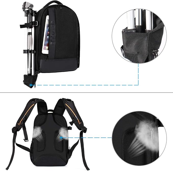 MOSISO Camera Backpack,Photography Backpack Padded Camera Bag, Black | DSLR/SLR/Mirrorless Shockproof Camera Bag with Customized Modular Inserts&Tripod Holder Compatible with Canon,Nikon,Sony - Image 4