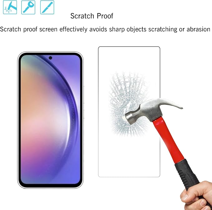 Ailun Screen Protector + Camera Lens Protector for Galaxy A54 5G, 3+3 Pack | 6.4 Inch, 0.33mm Ultra Clear, Anti-Scratch, Case Friendly - Image 3