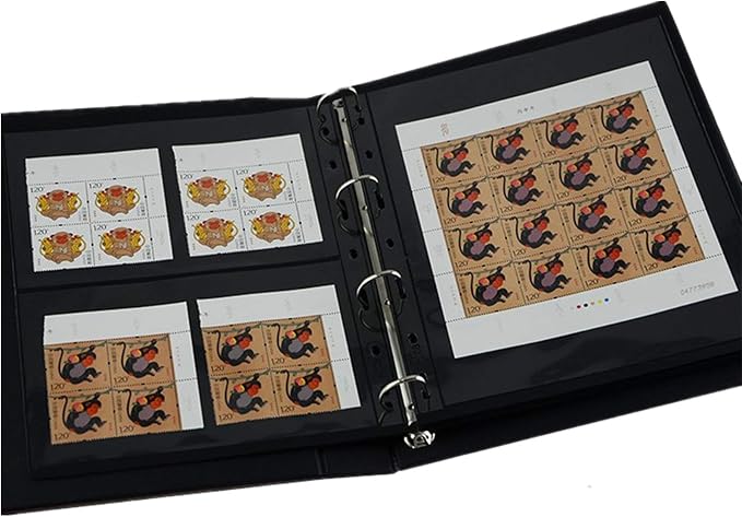 MUDOR Stamp Pages for Stamp Collection Album Binder Book, 10 Sheet 4 Grids | Stamp Sleeves 4 Pocket for Collectors ,Stamp Collecting Sheets Supplies,Professional Pack - Image 5