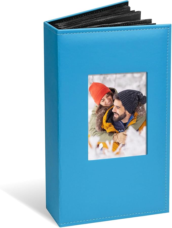Vienrose Photo Album 4x6 Holds 300 Photos,PU Leather Cover Picture Book with 300 Horizontal Pockets,Slip-in Photo Album for Wedding,Baby Memories, Family,Acid-Free Photo Storage Gift,Light Blue by Vienrose