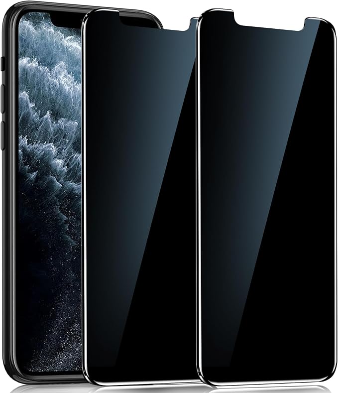 YMHML 2 Pack Compatible for iPhone 11 Pro Max/Xs Max Privacy Screen Protector Tempered Glass, Anti Spy Privacy Screen for iPhone Accessories, Case Friendly Private Film by YMHML