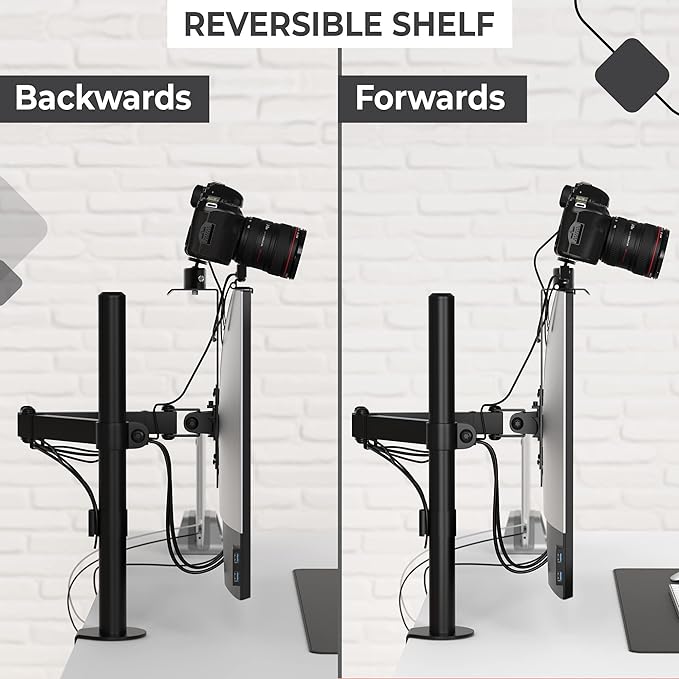 HumanCentric DSLR Monitor Mount Small, Desk Camera Mounting | Light Webcam, Microphone Shelf for Monitor VESA Arm, Replace Clamp Tripods, 100x100mm Patterns, Aluminum, Hardware Included - Image 7