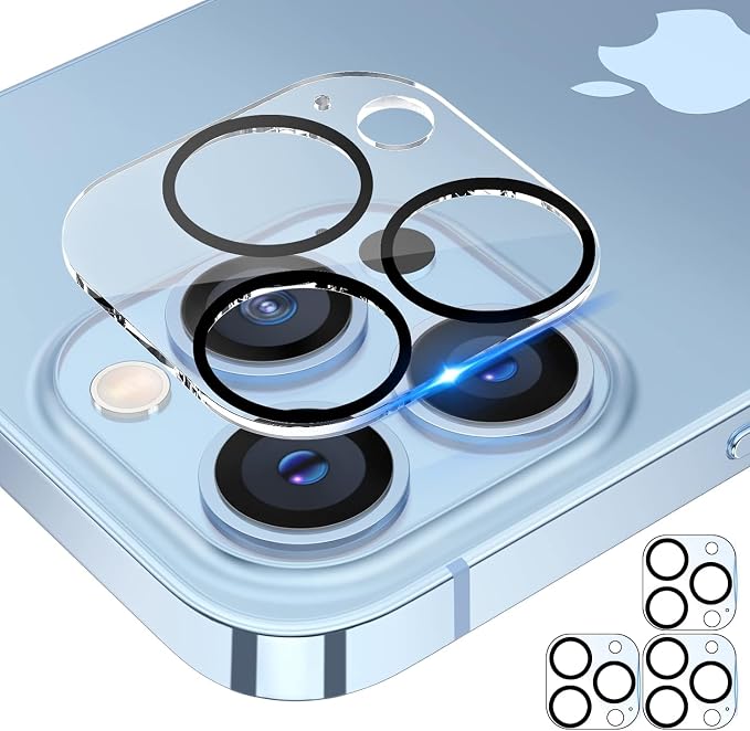 Tensea 3Pcs for iPhone 13 Pro / 13 Pro Max Camera Lens Protector | Tempered Glass Film Lens Cover Screen Protector, HD Clear, Full Edge to Edge, Case Friendly for iPhone 13Pro / 13 ProMax 6.7" by Tensea