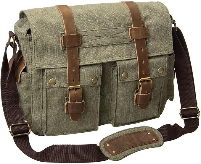 Men's Lightweight Vintage Waterproof Canvas DSLR SLR Shockproof Camera Shoulder Messenger Bag Sling Bag by Pleasepurchaseimmediately