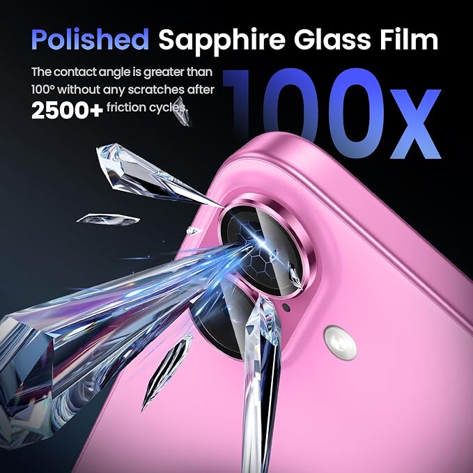 Tensea for iPhone 16/16 Plus Camera Lens Protector, Camera Cover | 9H Tempered Glass Camera Screen Protector, Metal Individual Ring for iPhone16 6.1inch/ 16Plus 6.7inch, HD Clear, Easy Install - Image 5