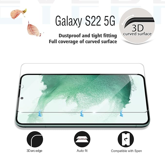 Screen Protector for Samsung Galaxy S22, [2+2 Pack] Tempered Glass for Galaxy S22 & Camera Lens Protectors[Ultrasonic Fingerprint Unlock] [Case Friendly] [Bubble-Free] - Image 3