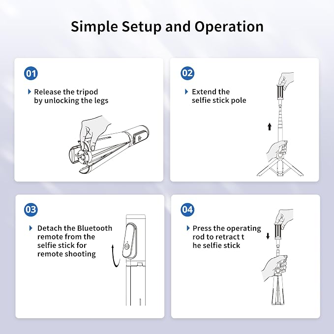 ATUMTEK Selfie Stick Tripod, 3-in-1 Extendable Aluminum Phone Tripod with Detachable Bluetooth Remote, Compatible with iPhone 17/16/15/14/13/12/11/11 Pro/XS Max/XR and Samsung Smartphones, Red - Image 7