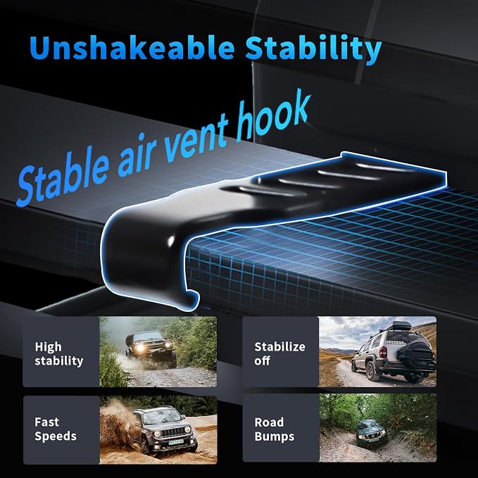 HYS CB Radio/Mic Holder for Car Air Vent, Stable Mount with Metal Hook Clip | Stable Handheld CB Radio/Remote Speaker Mic Holder-Car Vent Mobile Amateur Radio W/Belt Clip&Universal Round Knob Base Mount - Image 5