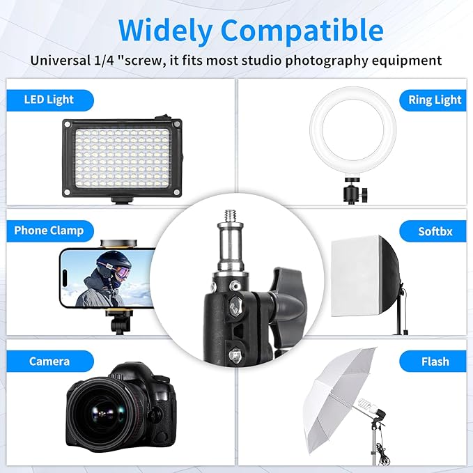 Anautin 2 Pack Adjustable 7ft Aluminum Photography Light Stand, Portable Light Tripod, for Lighting Stand Speedlight, Flash, Softbox,Strobe Light, Camera, Photographic Portrait - Image 3