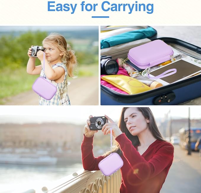 EMART Purple Digital Camera Case Small Camera Bag Fit Camera<6" x 4" x 0.9" | Camp Snap Camera Case with Anti-Shock Bubble for KODAK PIXPRO FZ55/CAMKORY/Lecran, Perfect for Travel, Daily Use (Case Only) - Image 7