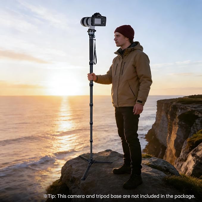 Camera Monopod with 360° Ball Bowl Head and 1/4inch Arca-Swiss Quick Release Plate for DSLR Cameras, Max Load 33lbs/15kg (C-666 PRO) - Image 7