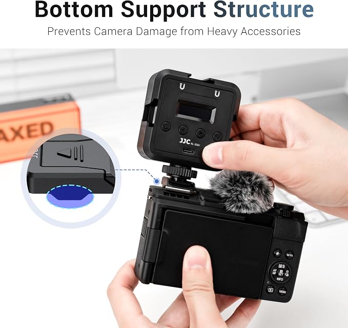 JJC Cold Shoe Wind Muff Windshield for Canon PowerShot V1 Digital Camera | Shoe Adapter Mount Holder for LED Light Microphone Attachment, Power Shot V1 Vlog Accessories - Image 5