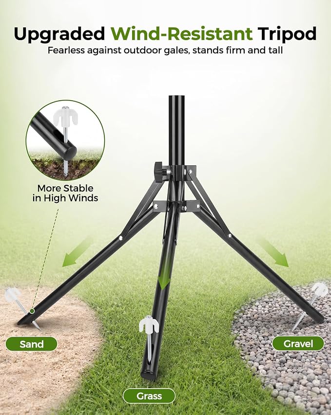 Starlink Mini Tripod Mount | Ground Stakes | 180°Tilt for RV Camping - Image 2