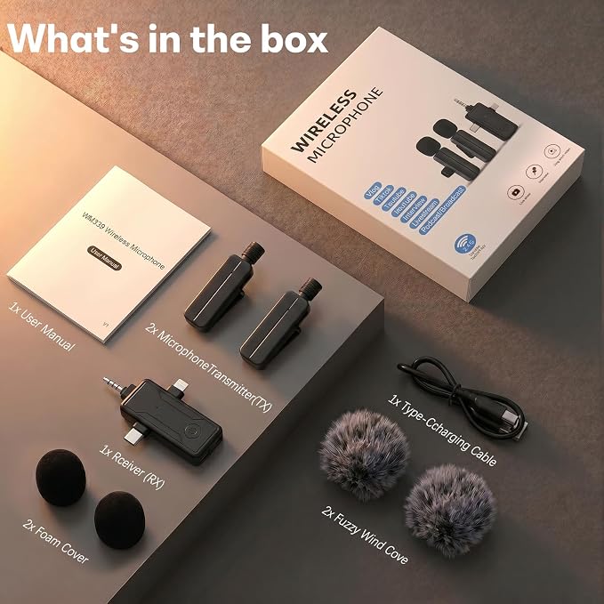 3 in 1 Wireless Mini Microphone for iPhone Android Phone Camera: Lavalier Lapel Mic for Video Recording - Noise Cancelling Clip on Shirt Microphones for Tiktok YouTube Podcast Vlogging - Image 9