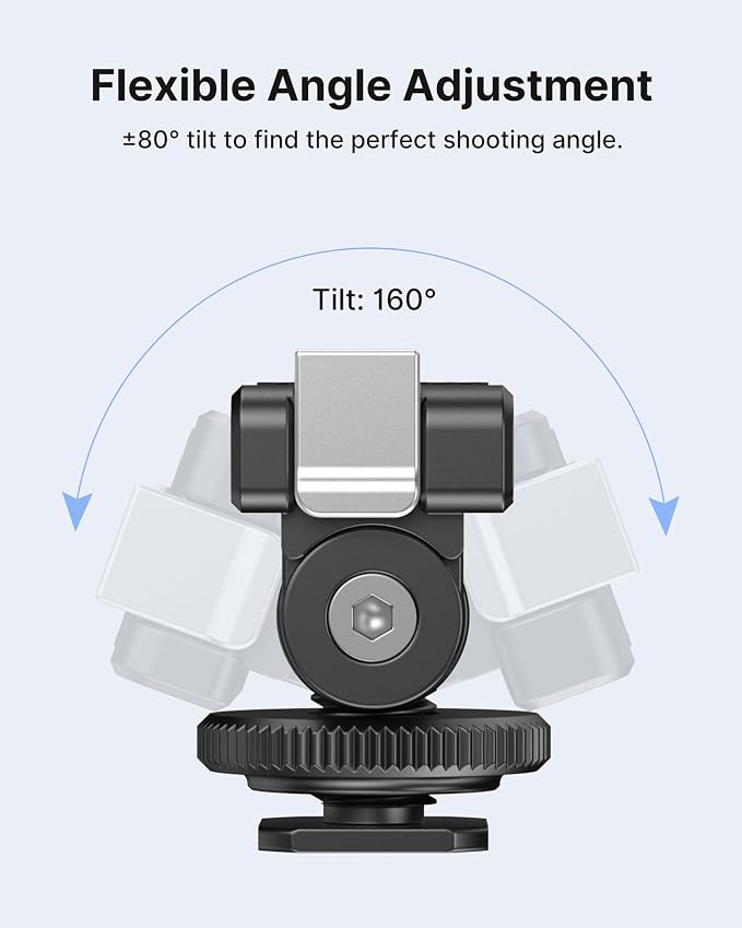 ULANZI CA22 Magnetic Cold Shoe Adapter Mount with 180° Tilt Quick Release | Action Camera Mount Compatible with DJI OSMO Pocket 3/Pocket 4/Pocket 4 Pro/Luna/Action 6 5 4 3 2 Pro/Insta 360 X5 GO Ace Pro - Image 4