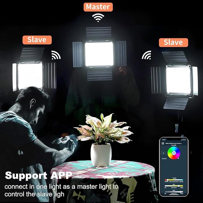 GVM 800D RGB Led Video Light, 2PCS Video Lighting Kit with APP Control, 40W Photography Lighting Led Panel Light with 18 Kinds of The Scene Lights for Studio YouTube, 3200K-5600K, CRI 97+ - Image 5
