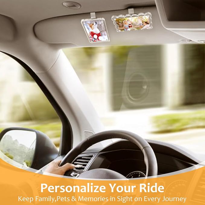 Accmor Car Picture Holder and Visor Photo Clip, 2 Pack Clear Acrylic Magnetic Photo Holder for Sun Visor, Vehicle Accessories, Personalized Car Picture Frame Suitable for Family, Couple, Pet Photos - Image 7