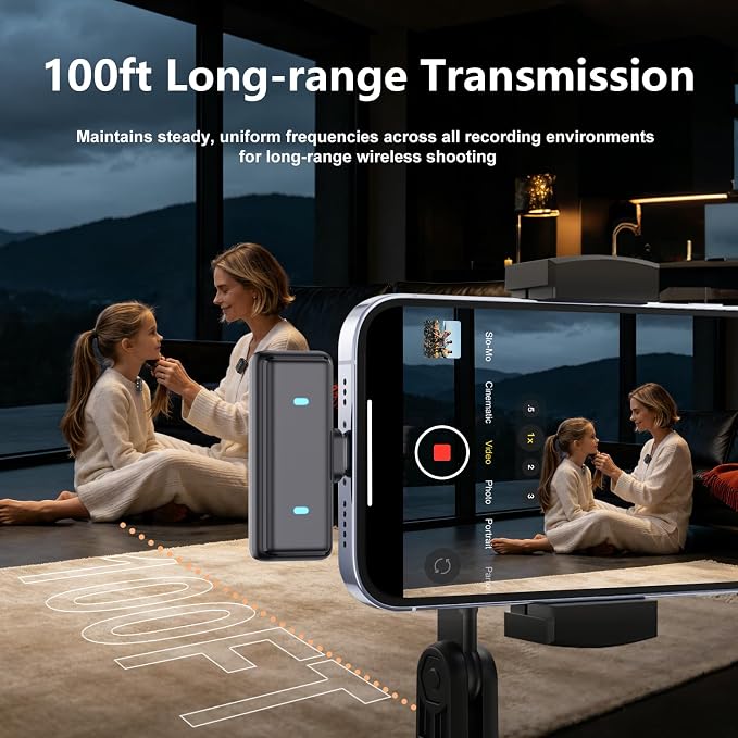 Wireless Lavalier Microphone for iPhone & Android with Charging Case | Mini Noise Reduction Microphone, Plug and Play for Video Recording, Vlogging, YouTube, Interview, Live Streaming - Image 3