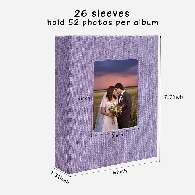 Small Photo Album 5x7, Pack of 2 Linen Picture Book, Each Mini 26-Page Album Holds 52 Photos, Art Presentation Folder for Postcards & Picture Storage - Image 5