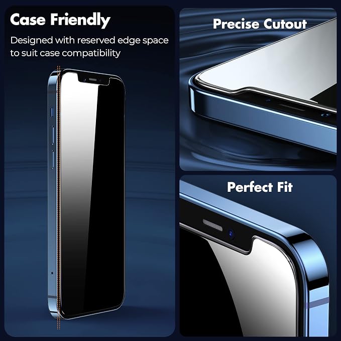 UNBREAKcable Privacy Screen Protector for iPhone 12 Pro Max, 2-Pack | True 28° Anti-Spy, Shatterproof Tempered Glass, 9H Hardness, Easy Install, Bubble-Free, Anti-Scratch, Case Friendly - Image 7