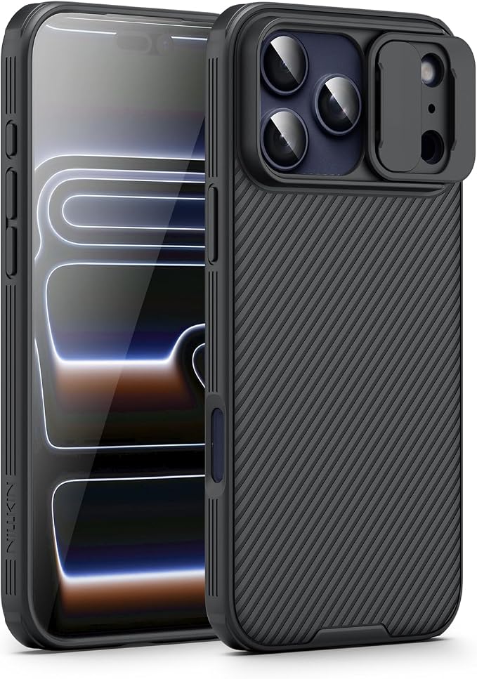 Nillkin for iPhone 17 Pro Case with Slide Camera Cover & Thin Slim Fit | Shockproof Protective | Protector Privacy | Phone Case Camera Lens Protector, Black by Nillkin