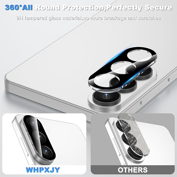 WHPXJY 2026 New Upgrade for 3 pack Samsung Galaxy S26 Plus/+ Camera Lens Protector-Tempered Glass Cover, 9H+ Shatterproof/Anti-scratch/Maintains Original Clarity/Easy to Install - Image 2