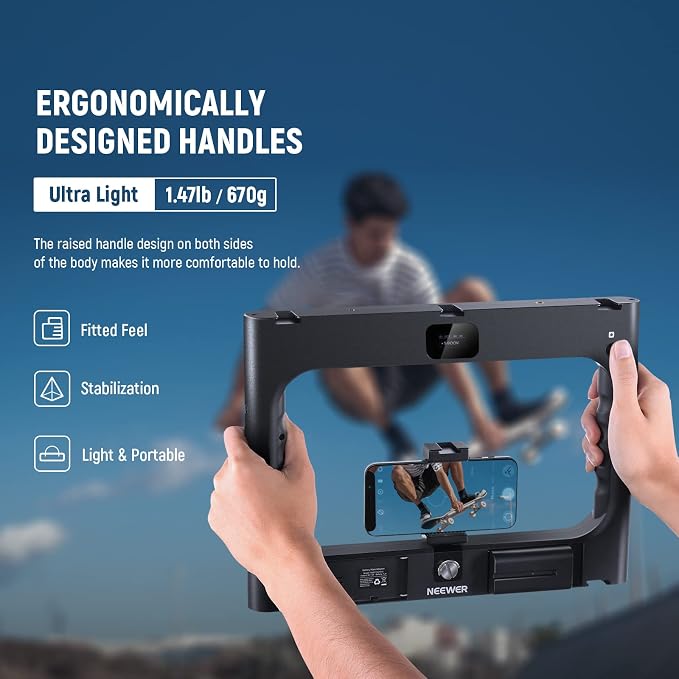 NEEWER RGB-A111 II Smartphone Video Rig with Light Kit, Support Vertical Shoot, Handheld Phone Camera Cage Stabilizer with Cold Shoes/Shutter/Battery, 17 Scenes RGB Ring Light 2500K-10000K CRI97+ - Image 2