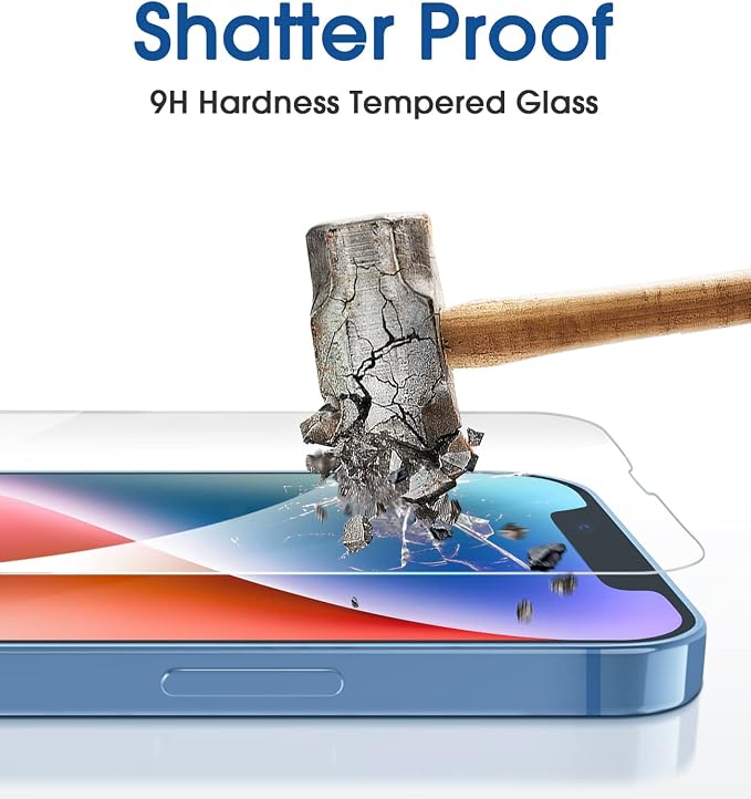 amFilm OneTouch for iPhone 14 Screen Protector 6.1'' Tempered Glass | Auto-Alignment, 30s Install, Bubble Free, Scratch & Drop Protection, HD Clear, Camera Lens Protector[2+2 Pack] (14-6.1'') - Image 6