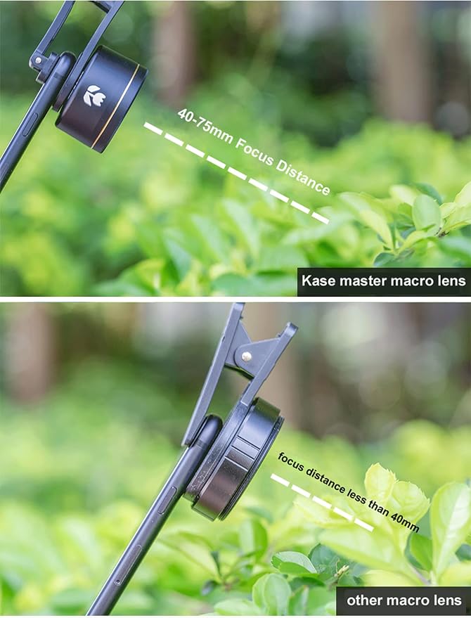 Kase Smartphone Master Macro Lens with Phone Clip for iPhone 17 16 15 14 13 12 11 8 7 XR 6/Samsung/Android,17mm Thread Mount Cell Phone Macro Lens Attachment,Metal Body - Image 8