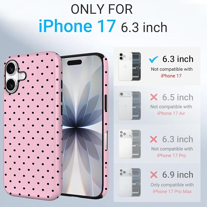 TPU Phone Case for iPhone 17, MagSafe Wireless Charging Compatible, Shockproof Slim Fit Protective Cover with Anti-Yellowing & Raised Camera Protection (Polka dot 4, iPhone 17(6.3")) - Image 2