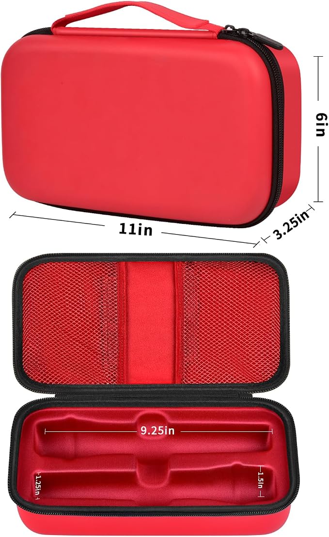 Wireless Microphone Case Compatible with JBL Wireless Two Microphone System, Handheld Dual Mic Travel Bag for Singing or Karaoke for Receivers, Adapters, AA Batteries - Image 3