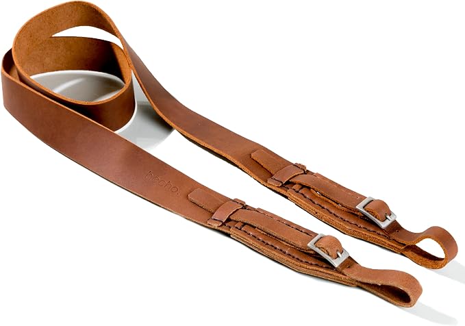 hecho. Brown Leather Camera Strap - Handmade & Fair Trade (Adjustable Leather Shoulder Strap compatible with Canon, Nikon, Sony Fujifilm, Kodak, Olympus and more, Camera Sling for Men & Women) by hecho.