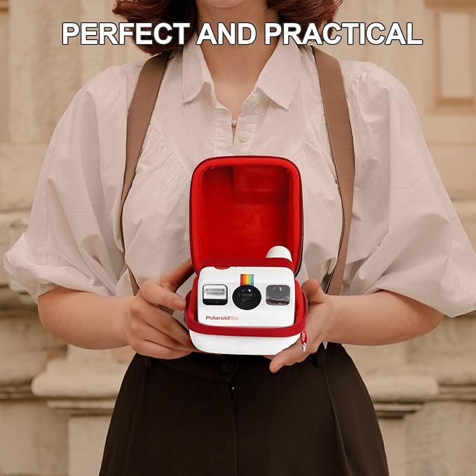 Protective Case for Polaroid Go Instant Film Camera - Camera Bag Compatible with Polaroid Go 9035/9071/ 9070 Storage Case Travel Carry Bag with Wrist Band - White - Image 6