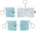 uxcell 4 Pcs Mini Photo Albums, 2.4 Inch PVC Small Photo Storage with Keychain Photo Album with 16 Pockets for Pictures Valentine's Day Gift Wedding, Blue by uxcell