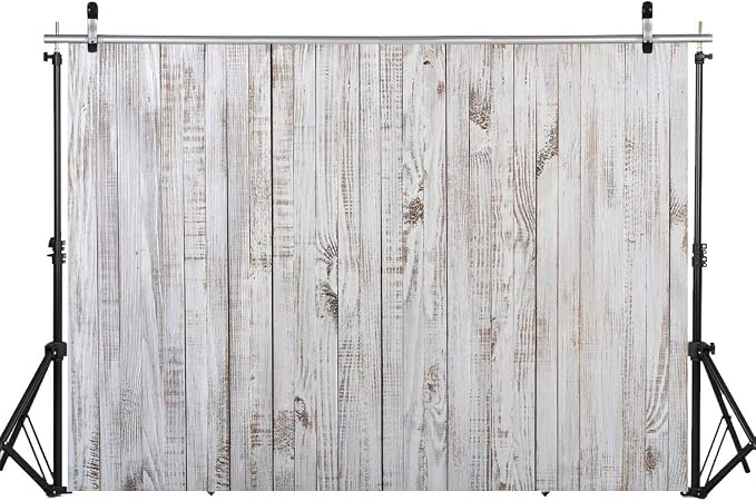 10x8FT Vintage Wood Backdrop Retro Rustic White Gray Wooden Floor Backdrops for Photography Kids Adult Photo Booth Video Shoot Vinyl Studio Prop 11890 - Image 2