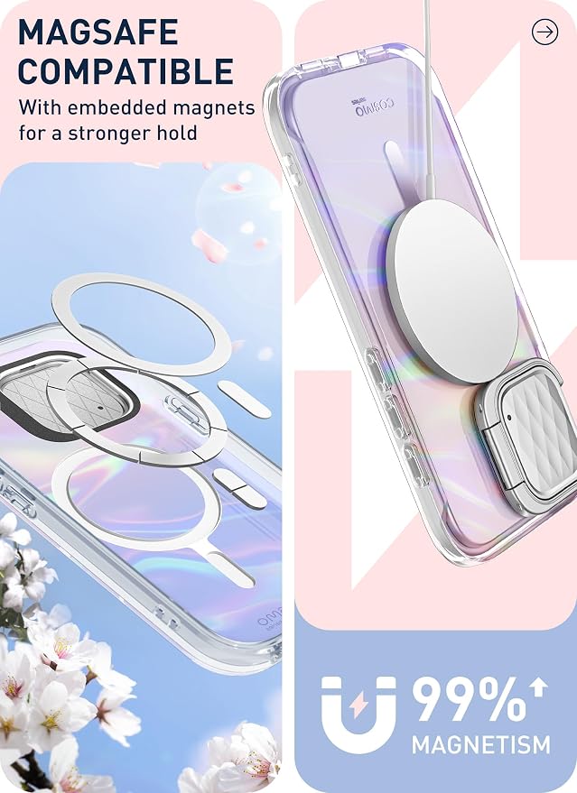 i-Blason for iPhone 15 Pro Case MagSafe, w/‌ Screen Protector, PinkWave | Built-in Screen Protector, Camera Cover Stand, Slim, Stylish - Image 5
