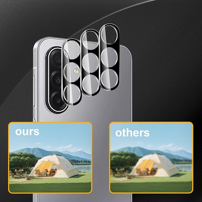 3 Pack Camera Lens Protector for Samsung Galaxy A17 5G | Tempered Glass,Anti-Fingerprint,9H Hardness,Scratch Resistant,Easy to Install,Bubble Free,HD Clarity - Image 6