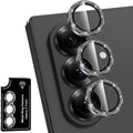 for Samsung Galaxy Z Fold 7 Camera Lens Protector, Individual Metal Ring Tempered Glass Lens Cover, [Strong Adsorption] Scratch Resistant Ultra-Thin HD Clear Lens Cover, 1 Set-Black Sparkly by Btscase