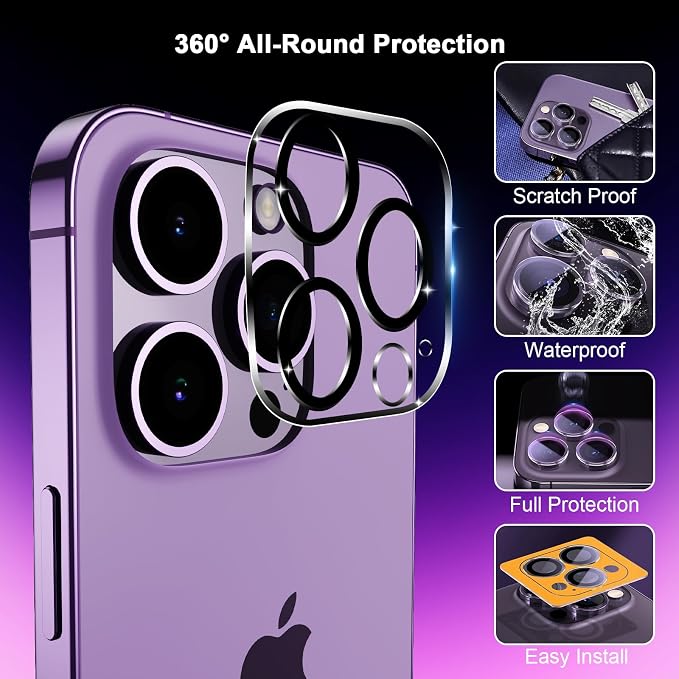 3+3 Pack Glass Screen Protector for iPhone 13, 6.1 Inch | Camera Lens Protector, HD Clear Tempered Glass Film, Anti-Scratch, Bubble Free, Case-friendly - Image 4