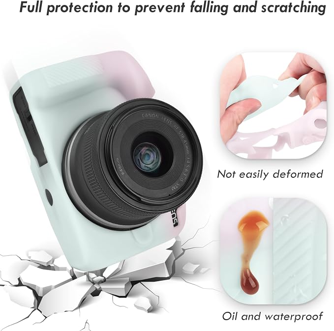 Rieibi EOSR50 EOS R50 Case, Soft Silicone Protective Case for Canon EOS R50 EOSR50 Vlogging Camera, Lightweight EOS R50 Camera Case Cover Grip Body Skin - Gradient - Image 4