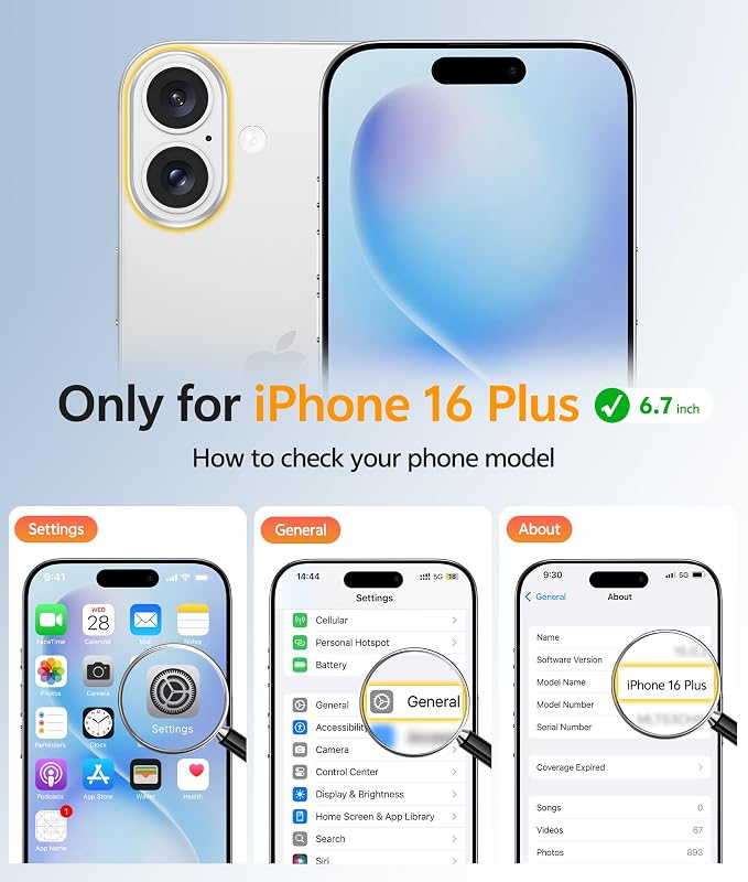 FNTCASE for iPhone 16 Plus Case, Fit for Magsafe, Screen Protector | Full Camera Protection, Translucent Matte, 14FT Military Grade Drop Proof, Shockproof Protective Phone Cover, Light Blue - Image 2