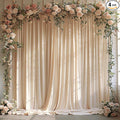 20x10ft Wrinkle Free Cream Backdrop Curtain for Parties Soft Fabric Drapes Wedding Curtain Backdrop for Birthday Party Decorations Background for Photography 5x10ft,4 Panels by ESGOTBME