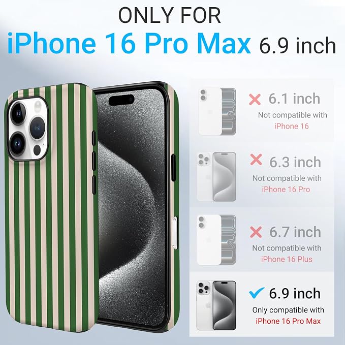 TPU Phone Case for iPhone 16 Pro Max, MagSafe Wireless Charging Compatible, Shockproof Slim Fit Protective Cover with Anti-Yellowing & Raised Camera Protection (Stripe 2, iPhone 16 Pro Max) - Image 2