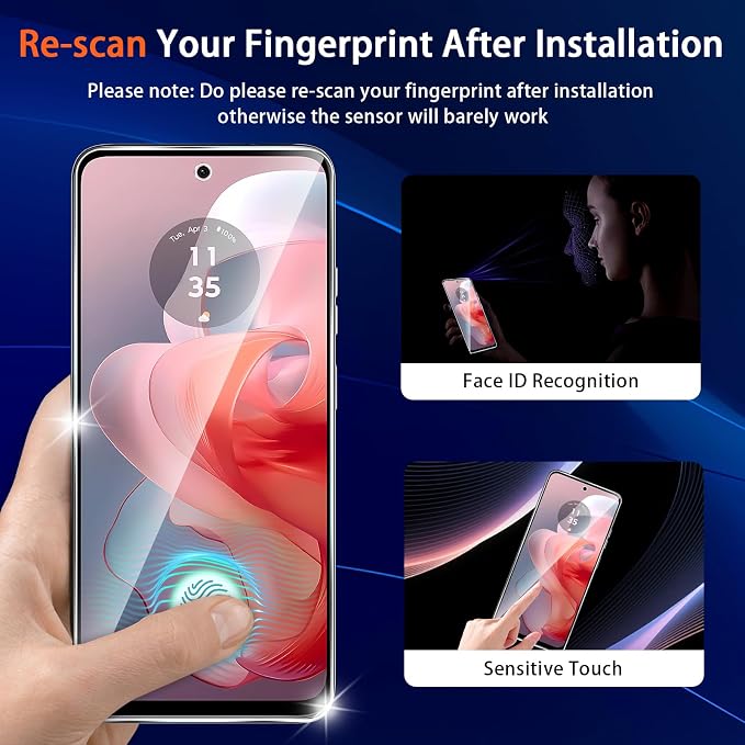 (3+2 Pack) Designed for Motorola Moto G Power 5G 2024 Tempered Glass Screen Protector + Camera Lens Protector,[3D Touch][Bubble-Free][Anti-Scratch] Screen Protector Glass For Motorola G Power 2024 - Image 4