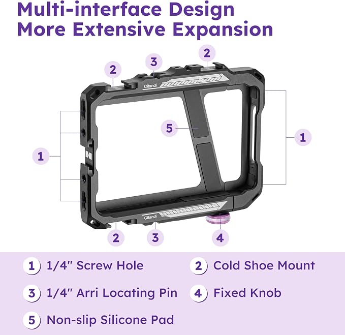 Universal Smartphone Filmmaking Stabilizer, Phone Cage for Vlogging and Videography, Compatible with Most Smartphones - Image 4